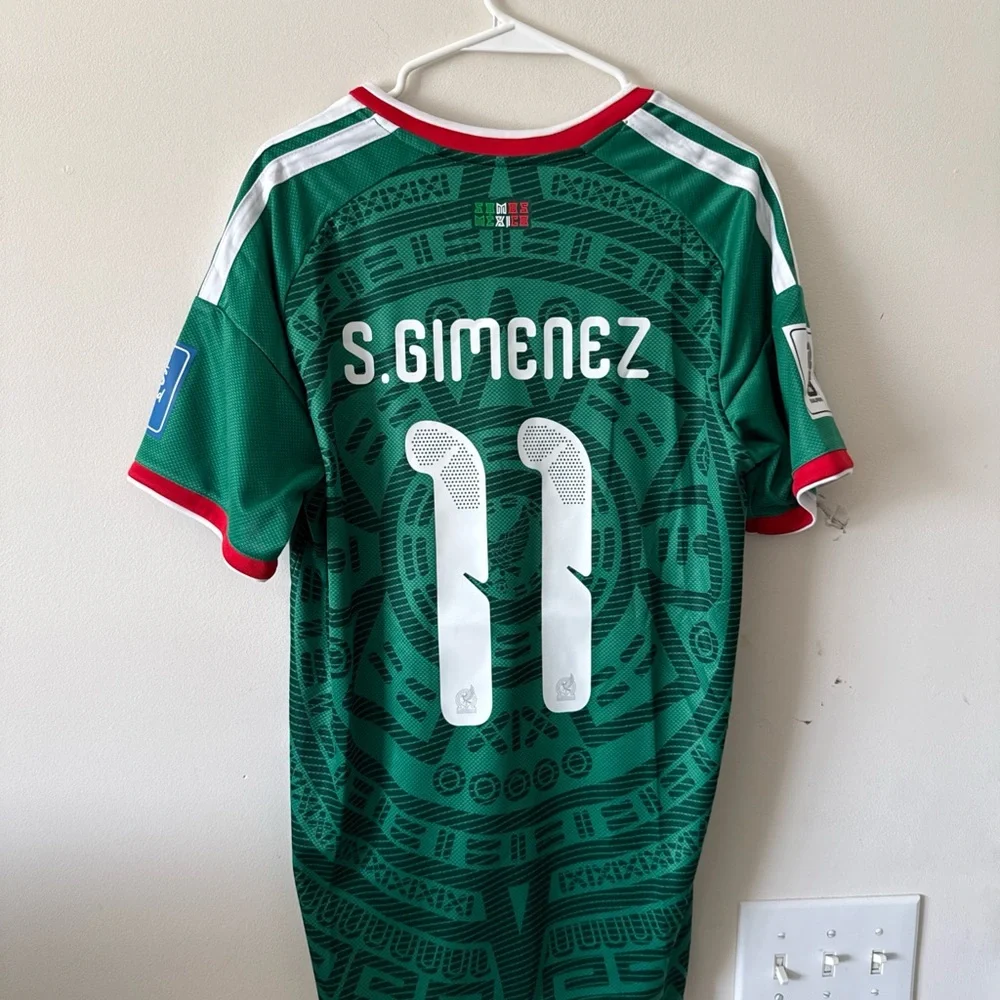 Men's adidas Santiago Gimenez #11 2026 Mexico Home WC Jersey Sz XL - Green NWT - Picture 9 of 9